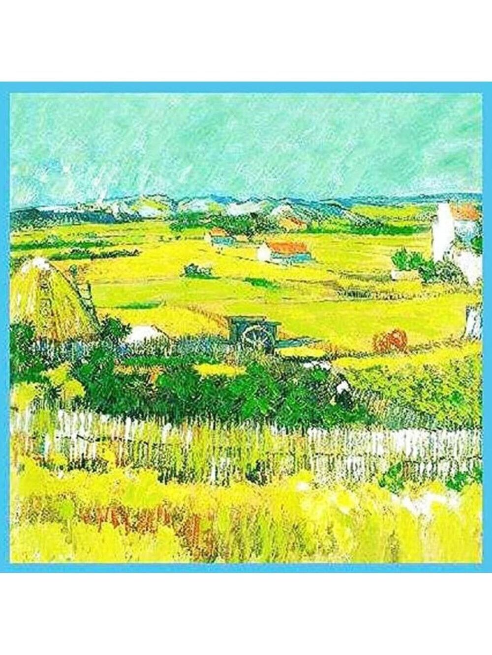 Harvest Landscape With Blue Cart scarf - Picture 5 of 5